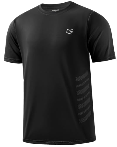 G Gradual Workout Shirts for Men Quick Dry Athletic Gym Running T-Shirt,Black,XL